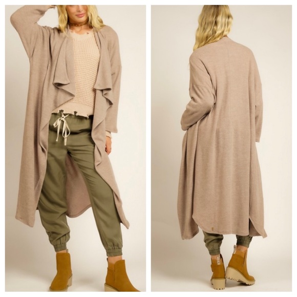 ShopEvelynne Sweaters - #32 Boho long body cardigan with open front draped